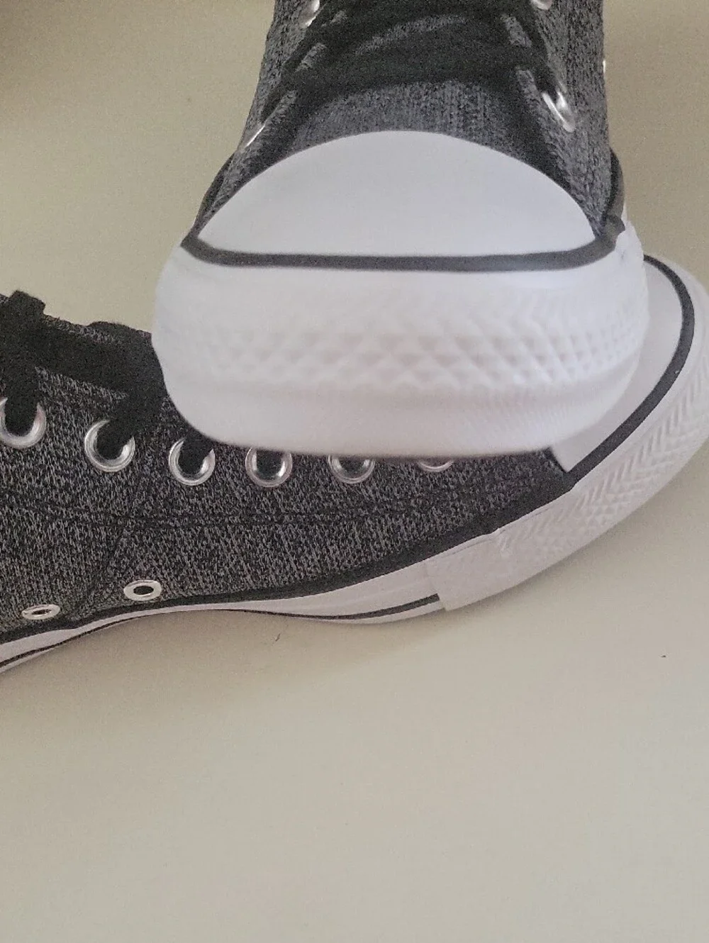 Converse Women's Marald Knit Gray and Black Mid-Top Sneakers